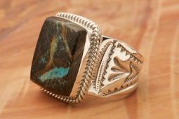 Genuine Boulder Turquoise Sterling Silver Ring